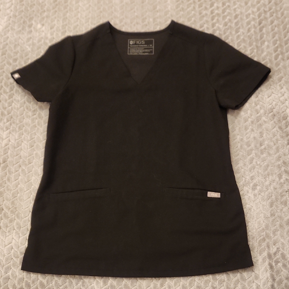 FIGS Classic Black V-Neck Scrub Top Size XS